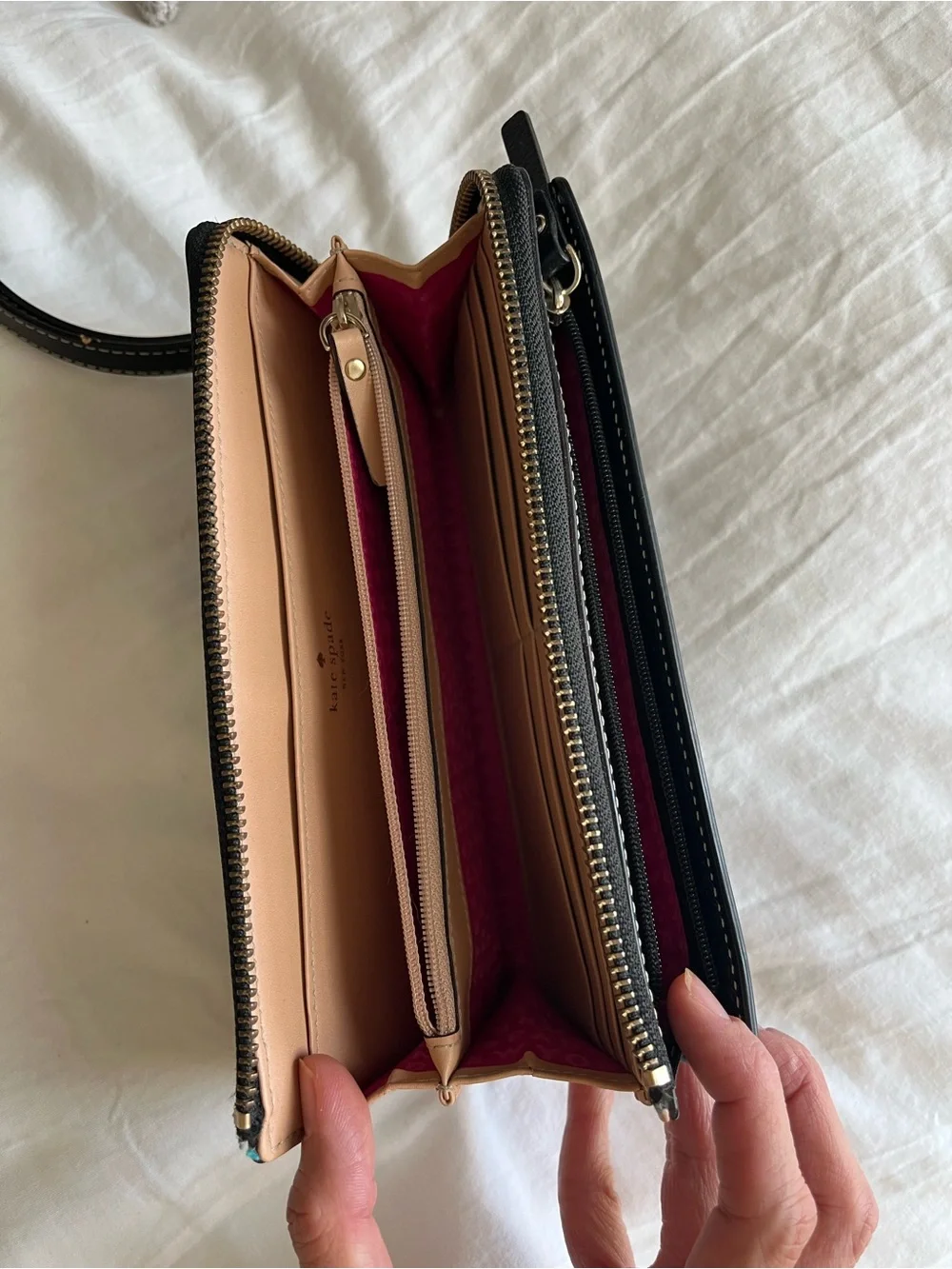 Kate Spade Black Leather Wallet Wristlet